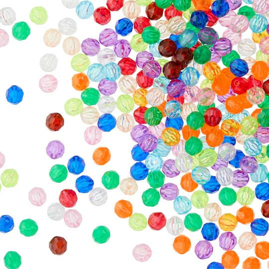 12 Pack: Faceted Acrylic Round Bead Value Pack